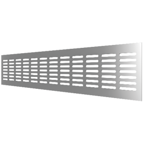 Решетка переточная алюминиевая с анодированным покрытием, 480х80, Silver - фото - 2