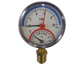 Термоманометр радиальный нар.рез.1/2" 10 бар - фото - 1