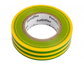 Изолента ПВХ 15 х 0.15 х 10 желто-зеленая (Fortisflex) - фото - 3