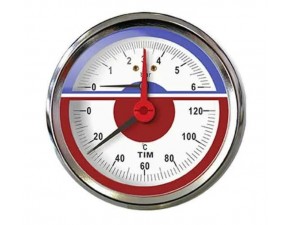 Термоманометр аксиальный нар.рез.1/2" 4 бар - фото - 1