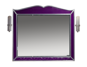Анжелика-100 зеркало сиреневое сусальное серебро со светильниками в комплекте(Светильник LSA-7711-01 - фото - 1
