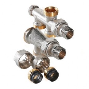 VT.225 Узел для нижнего подключения однотрубная система (комплект) 1/2