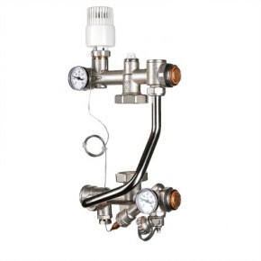 Насосно-смесительный узел для теплого пола без насоса TECHNOMIX монтаж.длина 130мм - фото - 1