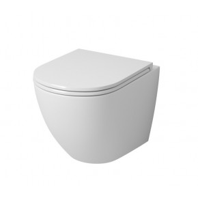 Унитаз GR-4455S (490*360*350) подвесной БЕЗОБОДКОВЫЙ с тонкой крышкой - фото - 1