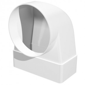 Соединитель угловой 90° плоского воздуховода с круглым пластиком, 60х120/D100 - фото - 1