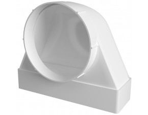 Соединитель угловой 90° плоского воздуховода с фланцевым воздухораспределителем, 60х204/D125 - фото - 1