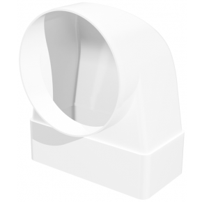 Соединитель угловой 90° плоского воздуховода с круглым пластиком, 60х204/D160 - фото - 1