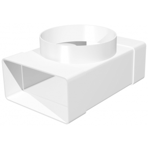 Соединитель Т-образный, плоских воздуховодов 60х204 на фланцевый воздухораспределитель D125 - фото - 1