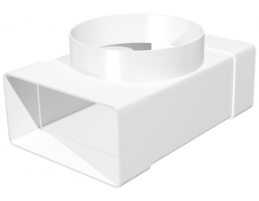 Соединитель Т-образный, плоских воздуховодов 60х204 на фланцевый воздухораспределитель D125 - фото - 1