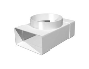 Соединитель Т-образный, плоских воздуховодов 60х204 на фланцевый воздухораспределитель D160 - фото - 1