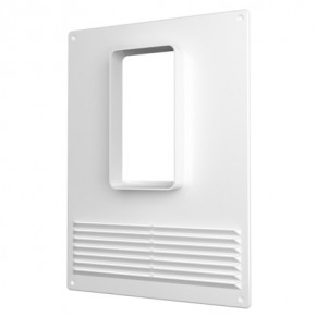 Площадка торцевая вертикальная пластиковая с решеткой, 180х250, фланец 60х120 - фото - 1