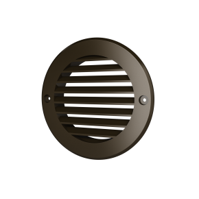 Решетка наружная вентиляционная круглая D136 с фланцем D100, ASA-пластик, коричневая - фото - 1