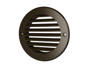Решетка наружная вентиляционная круглая D136 с фланцем D100, ASA-пластик, коричневая - фото - 1