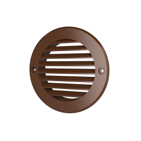 Решетка наружная вентиляционная круглая D136 с фланцем D100, ASA-пластик, терракотовая - фото - 1