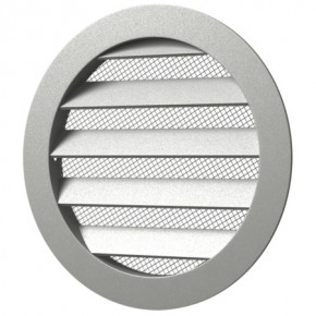 Решетка вентиляционная круглая, D150, алюминиевая с фланцем D125 - фото - 1