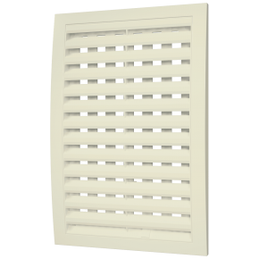 Решетка наружняя, ASA-пластик, вентиляционная регулируемая, 150х150, цвет слоновой кости - фото - 1