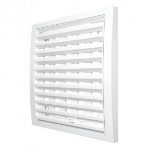 Решетка наружняя, ASA-пластик, вентиляционная регулируемая, 150х150, цвет белый - фото - 1