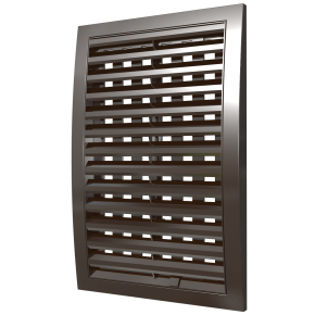 Решетка наружняя, ASA-пластик, вентиляционная регулируемая, 150х150, цвет коричневый - фото - 1