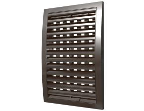 Решетка наружняя, ASA-пластик, вентиляционная регулируемая, 150х150, цвет коричневый - фото - 1