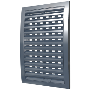 Решетка наружняя, ASA-пластик, вентиляционная регулируемая, 150х150, цвет серый - фото - 1