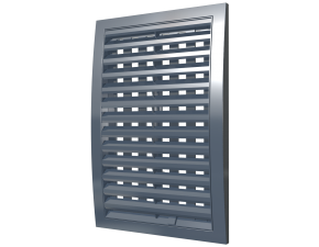 Решетка наружняя, ASA-пластик, вентиляционная регулируемая, 150х150, цвет серый - фото - 1