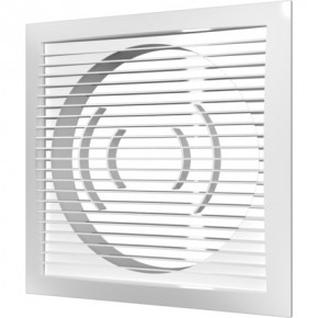 Решетка вентиляционная приточно-вытяжная, АБС-пластик, 170х170, с фланцем D125, белая - фото - 1