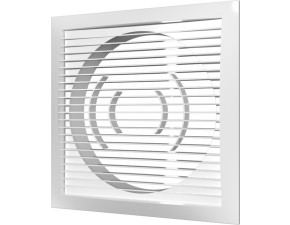 Решетка вентиляционная приточно-вытяжная, АБС-пластик, 170х170, с фланцем D125, белая - фото - 1