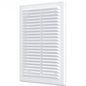 Решетка вентиляционная вытяжная, АБС-пластик, 183х253, белая - фото - 1
