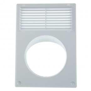 Решетка вентиляционная, АБС-пластик, 184х254 с фланцем D125, белая - фото - 3