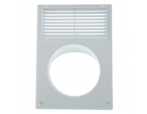 Решетка вентиляционная, АБС-пластик, 184х254 с фланцем D125, белая - фото - 3