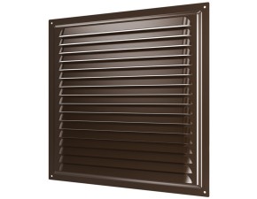 Решетка вентиляционная с покрытием полимерной эмалью с сеткой, 200х200, коричневая - фото - 1
