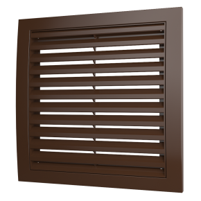 Решетка наружная, ASA-пластик, вентиляционная вытяжная, 200х200, коричневая - фото - 1