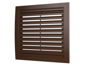 Решетка наружная, ASA-пластик, вентиляционная вытяжная, 200х200, коричневая - фото - 1