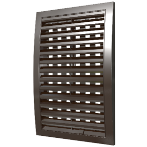 Решетка наружняя, ASA-пластик, вентиляционная регулируемая, 200,х200, коричневая - фото - 1