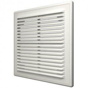Решетка вентиляционная вытяжная, АБС-пластик, 208х208, белая - фото - 1