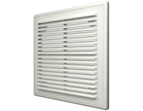 Решетка вентиляционная вытяжная, АБС-пластик, 208х208, белая - фото - 1