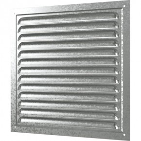 Решетка вентиляционная вытяжная стальная с оцинкованым покрытием, 250х250 - фото - 1