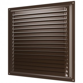 Решетка вентиляционная с покрытием полимерной эмалью с сеткой, 300х300, коричневая - фото - 1