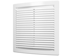 Решетка вентиляционная, АБС-пластик, 340х340, белая - 1 Решетка вентиляционная, АБС-пластик, 340х340, белая - фото - 1