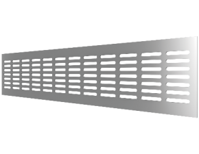 Решетка переточная алюминиевая с анодированным покрытием, 480х80, Silver - 2 Решетка переточная алюминиевая с анодированным покрытием, 480х80, Silver - фото - 2