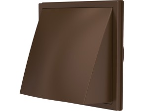 Выход стенной вытяжной с обратным клапаном 150х150 с фланцем, D100, ASA-палстик, цвет коричневый - фото - 1