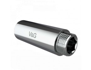 Удлинитель хромированный Вн/Нр V&G 3/4" х 25 мм - фото - 1