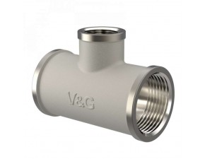 Тройник переходной Вн/Вн/Вн V&G 3/4"х1/2"х3/4" - фото - 1