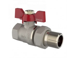 Кран шаровый прямой с пол.сгон В/Н V&G Optima 1/2" (бабочка) - 1 Кран шаровый прямой с пол.сгон В/Н V&G Optima 1/2" (бабочка) - фото - 1