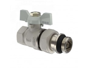 Кран шаровый прямой с пол.сгон В/Н V&G Optima 1/2" (бабочка) доп.уплотнением - фото - 1
