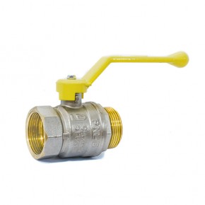 Кран шаровой латунный LD Pride 47.40.B-Н.Р (внутр/наруж резьба, ручка) GAS - фото - 1