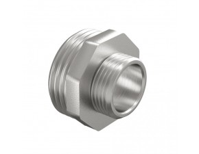 Ниппель переходной LD Pride DN20х15 (3/4" НР х 1/2" НР) латунь никель - фото - 1