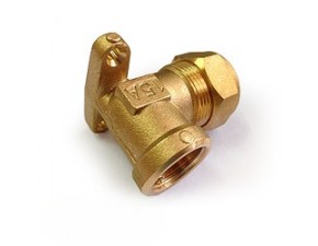 Фитинг угловой с креплением Ду 15 мм х 1/2" ВН - фото - 1