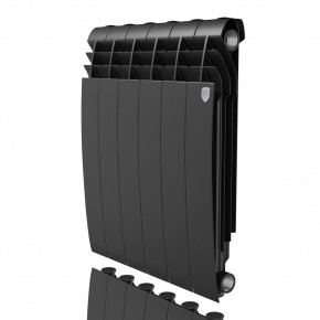 Радиатор алюминиевый Royal Thermo Biliner Alum 500, цвет Noir Sable, 8 секций - фото - 4