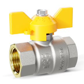 Кран шаровой латунный LD Pride 47.20.B-B.Б (внутр/внутр резьба, бабочка) GAS - фото - 1